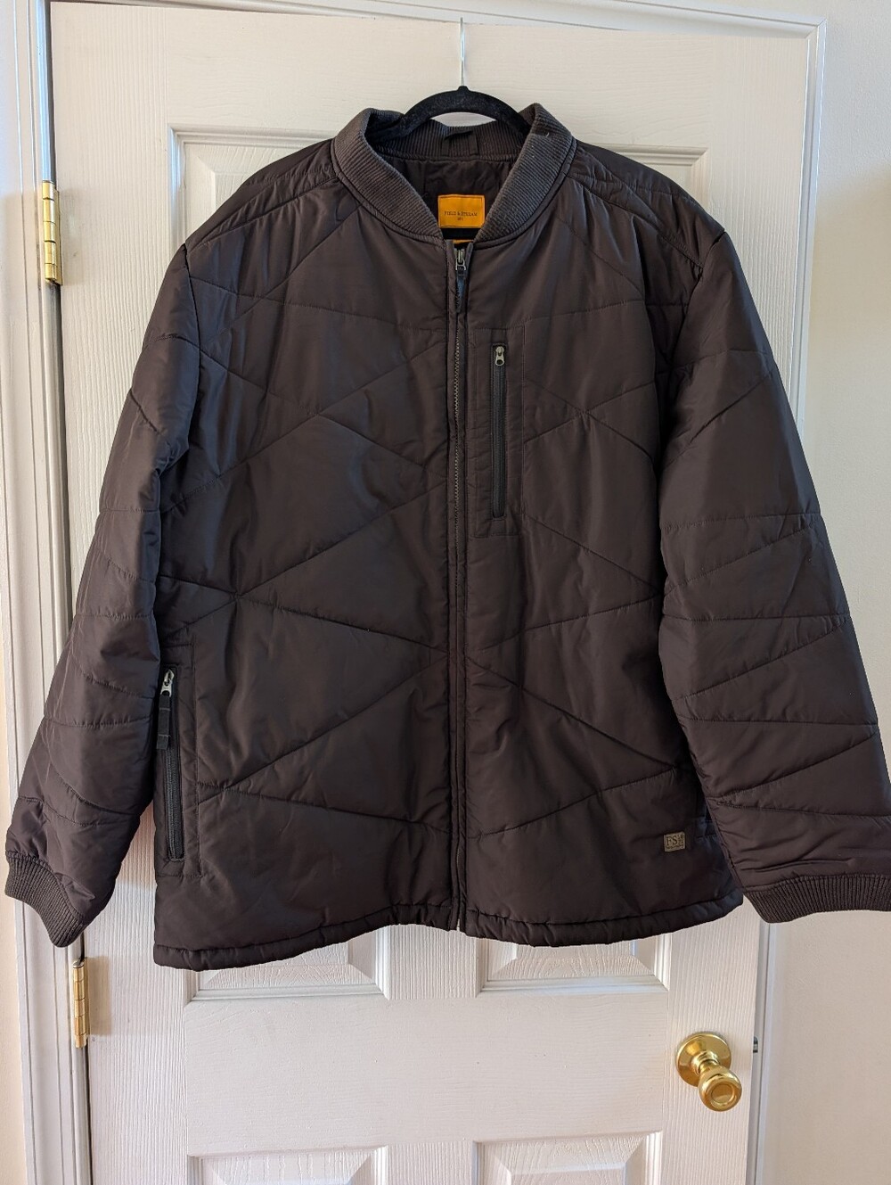 Field & Stream Quilted Puffer Jacket in Dark Brown